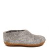 Glerups Felt Shoe Rubber Sole Grey Men's