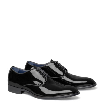 Alternative view of Johnston & Murphy Kinser Plain Toe Black Patent Men's